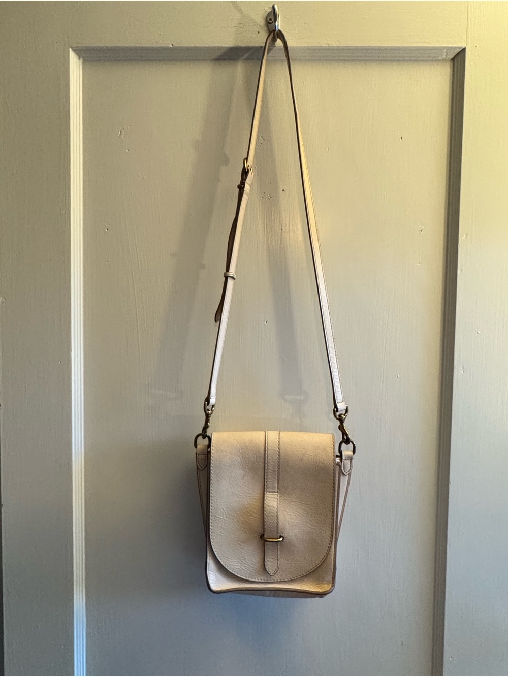 Frye Cream Leather Crossbody Bag